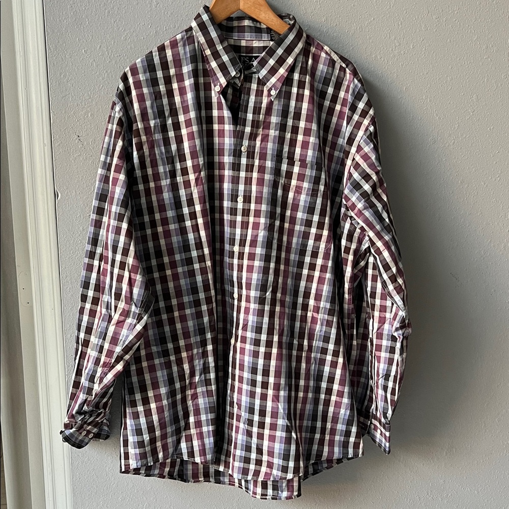 Jos. A. Bank Traveler's Collection Checkered Shirt